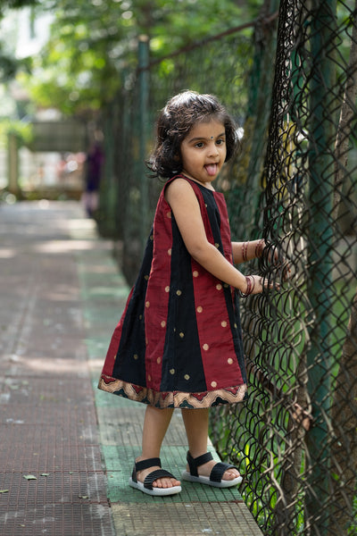 KALIDHAR FROCK - MAROON