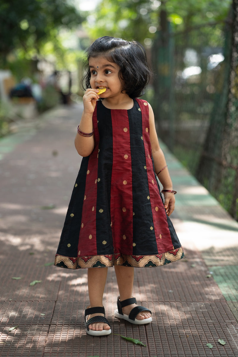 KALIDHAR FROCK - MAROON