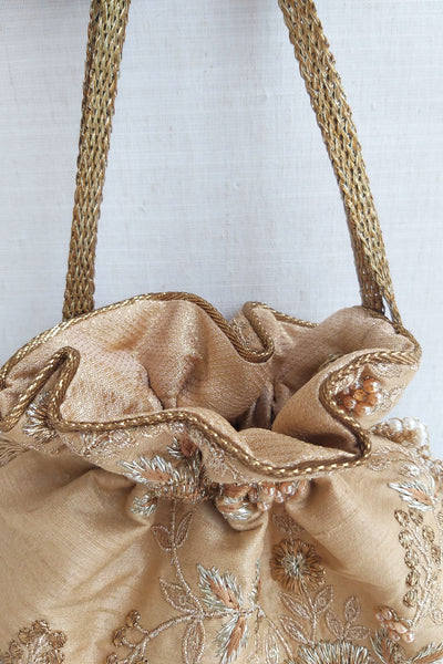 Gold Scallop Potli Bag