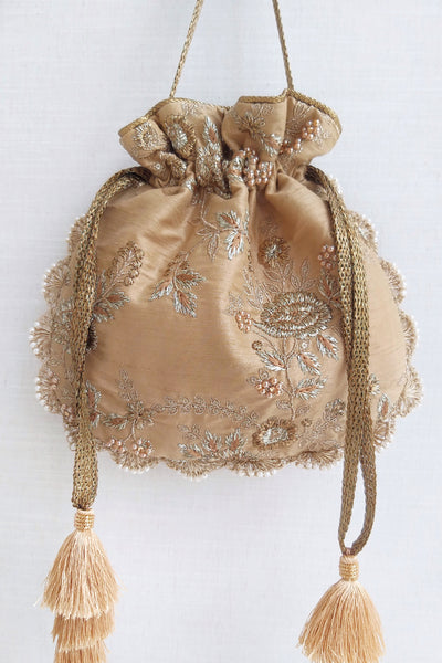 Gold Scallop Potli Bag