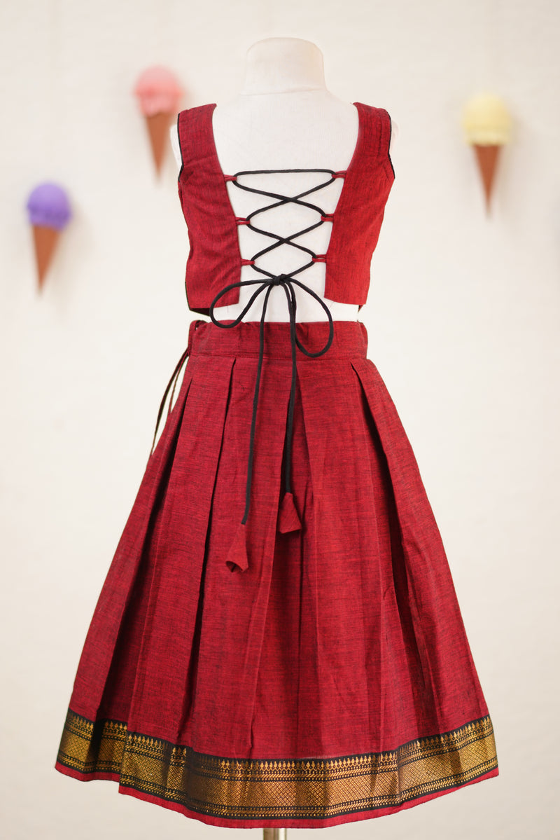 NAINI - MAROON SKIRT SET