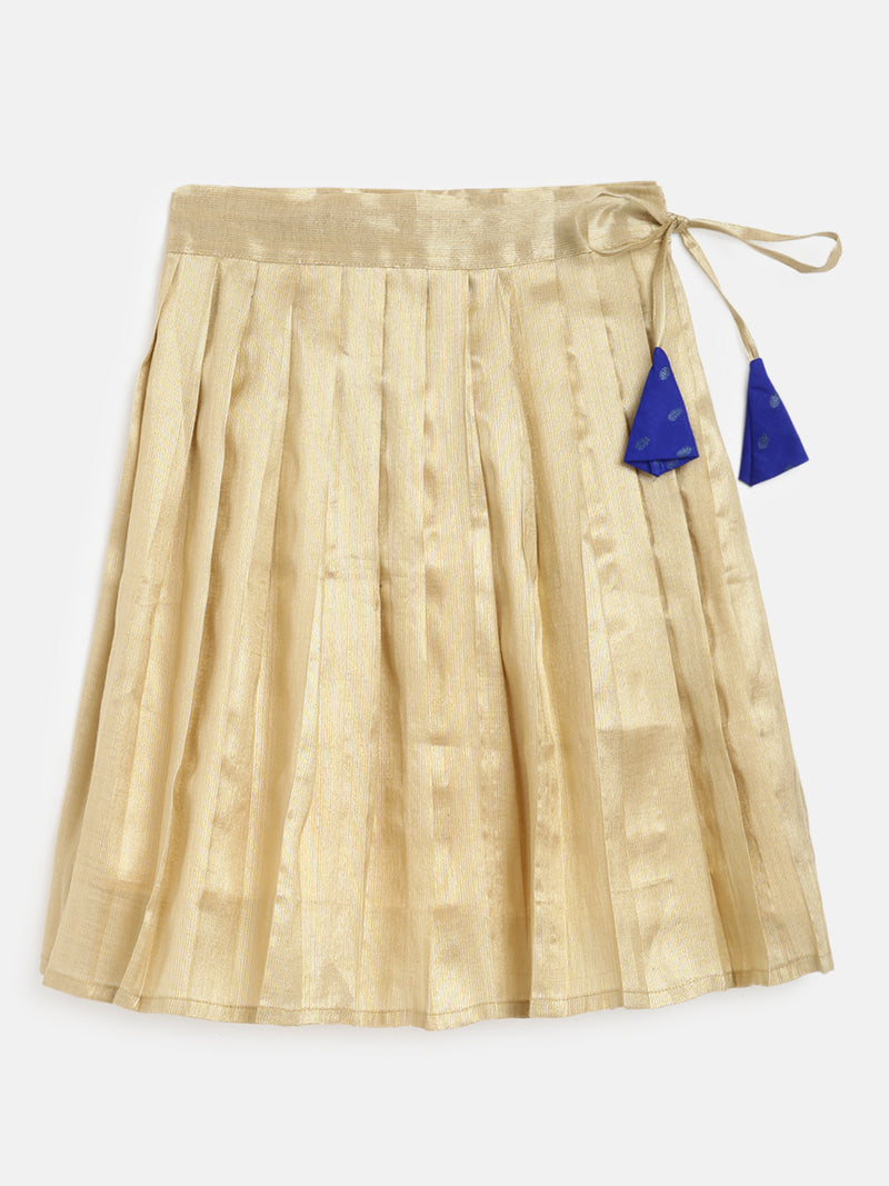 EXP - Blue Crop Top and Light Gold Skirt