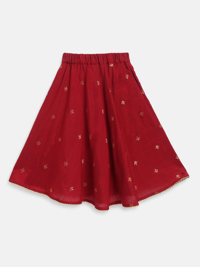 EXP - Red Dupion crop top and Skirt