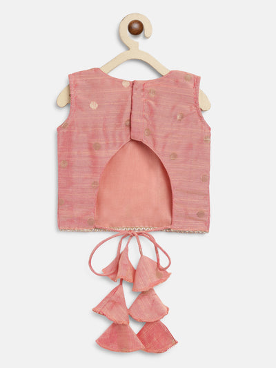 EXP - Onion Pink Dupion crop top and Skirt