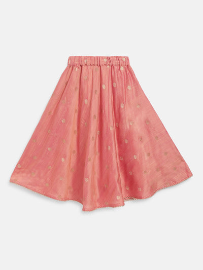 EXP - Onion Pink Dupion crop top and Skirt