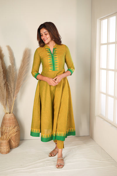 Raiza Mustard Brown & Green Co-ord Set