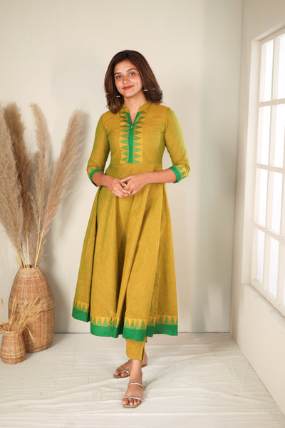 Raiza Mustard Brown & Green Co-ord Set