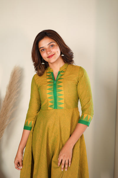 Raiza Mustard Brown & Green Co-ord Set