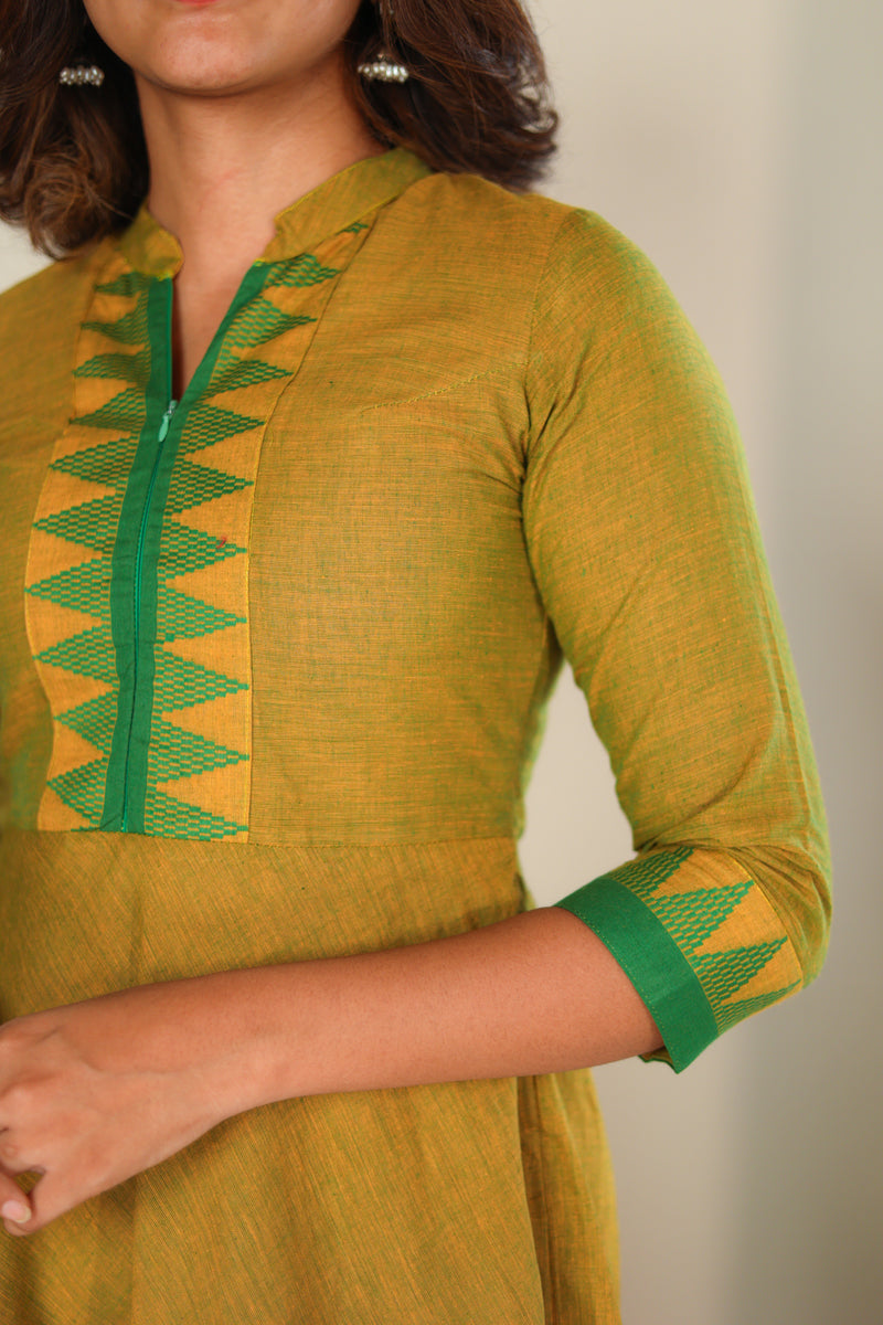 Raiza Mustard Brown & Green Co-ord Set