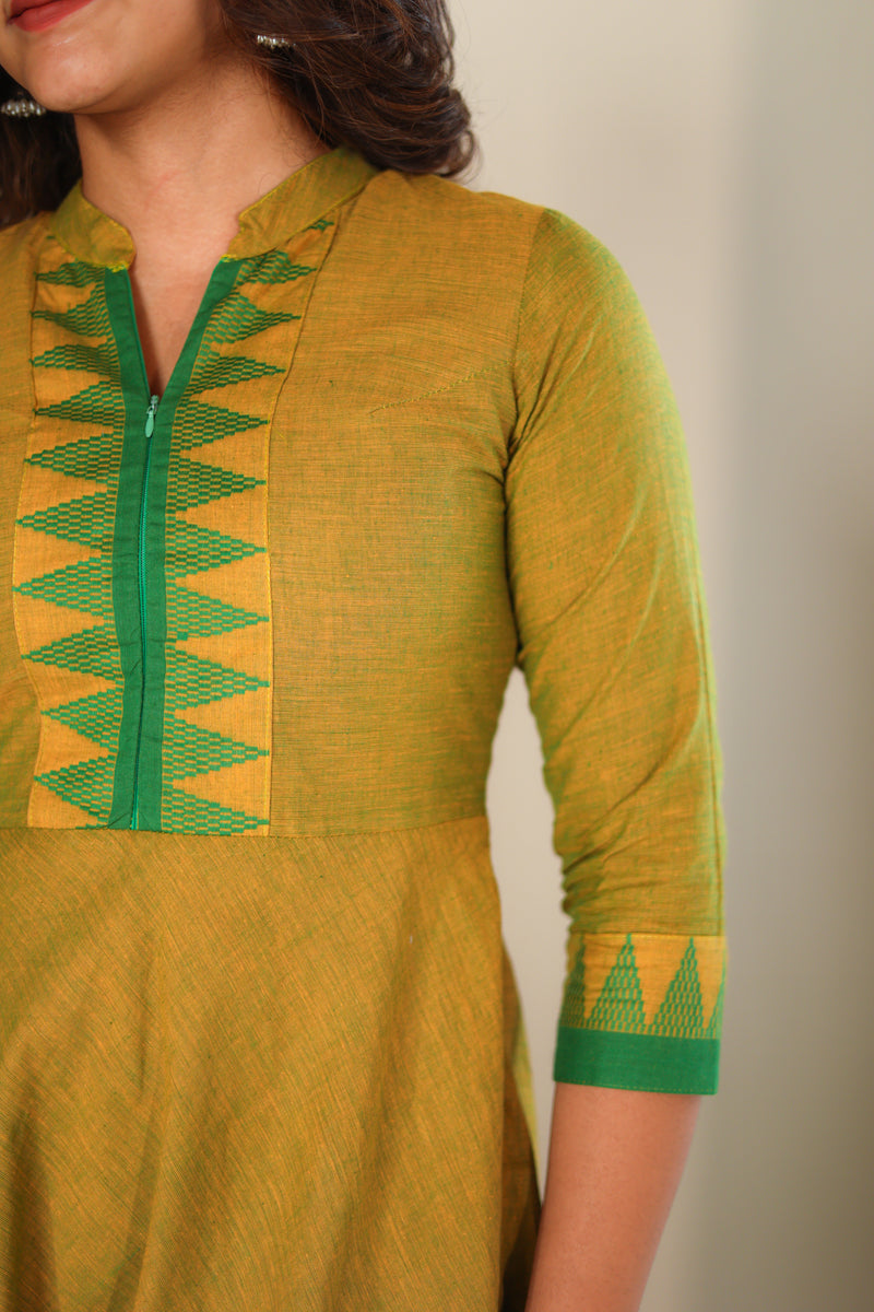 Raiza Mustard Brown & Green Co-ord Set