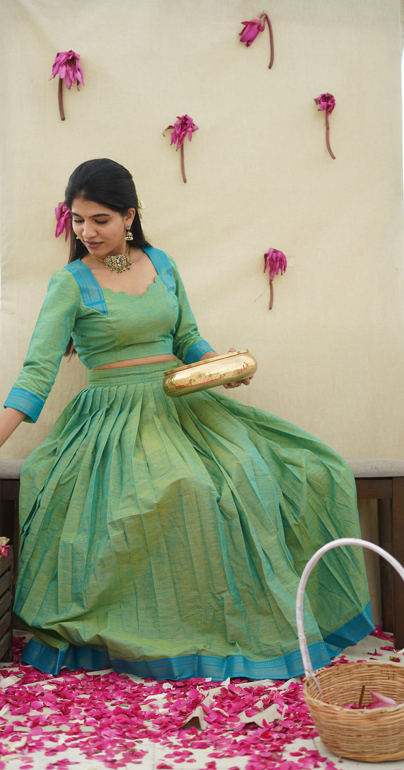 Varnam - Green Skirt set