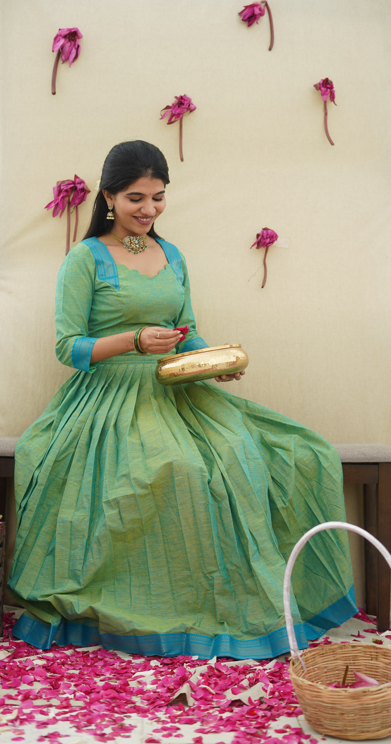 Varnam - Green Skirt set