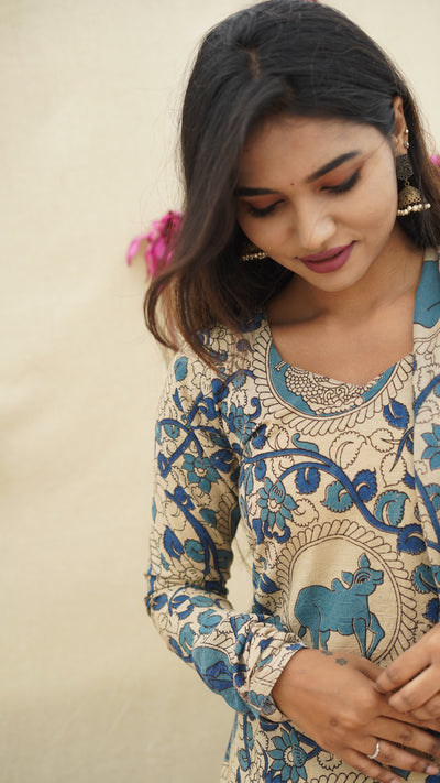 Thamarai - Kalamkari 3pc kurti set