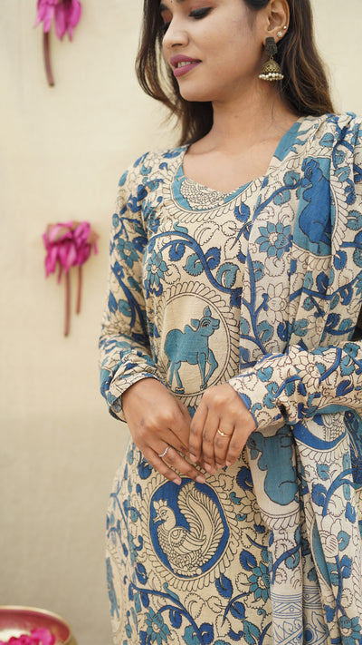 Thamarai - Kalamkari 3pc kurti set