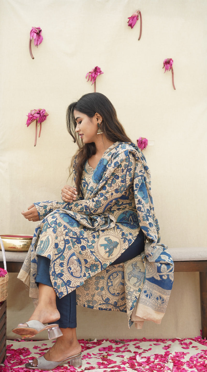 Thamarai - Kalamkari 3pc kurti set