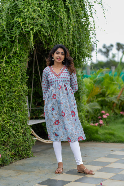 Senthamarai Powder Blue Kurti