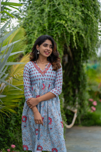 Senthamarai Powder Blue Kurti