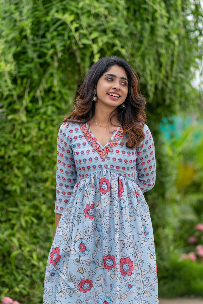 Senthamarai Powder Blue Kurti