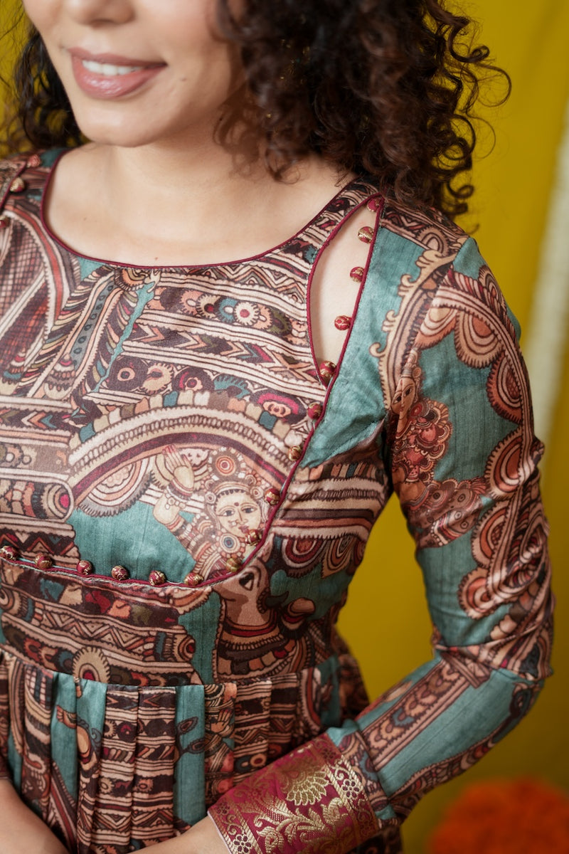 Anvi Teal Maxi Dress