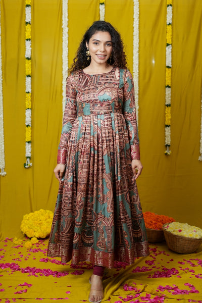 Anvi Teal Maxi Dress