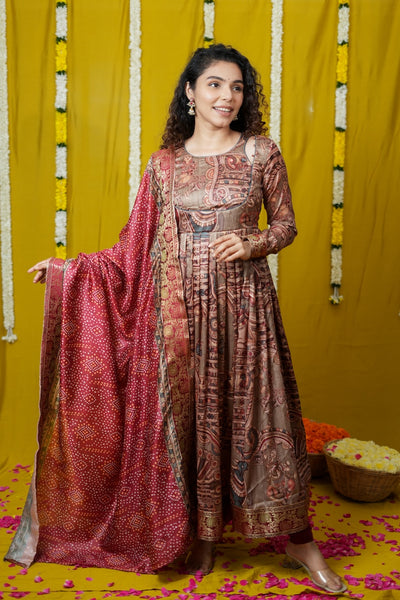Anvi Grey Maxi Dress