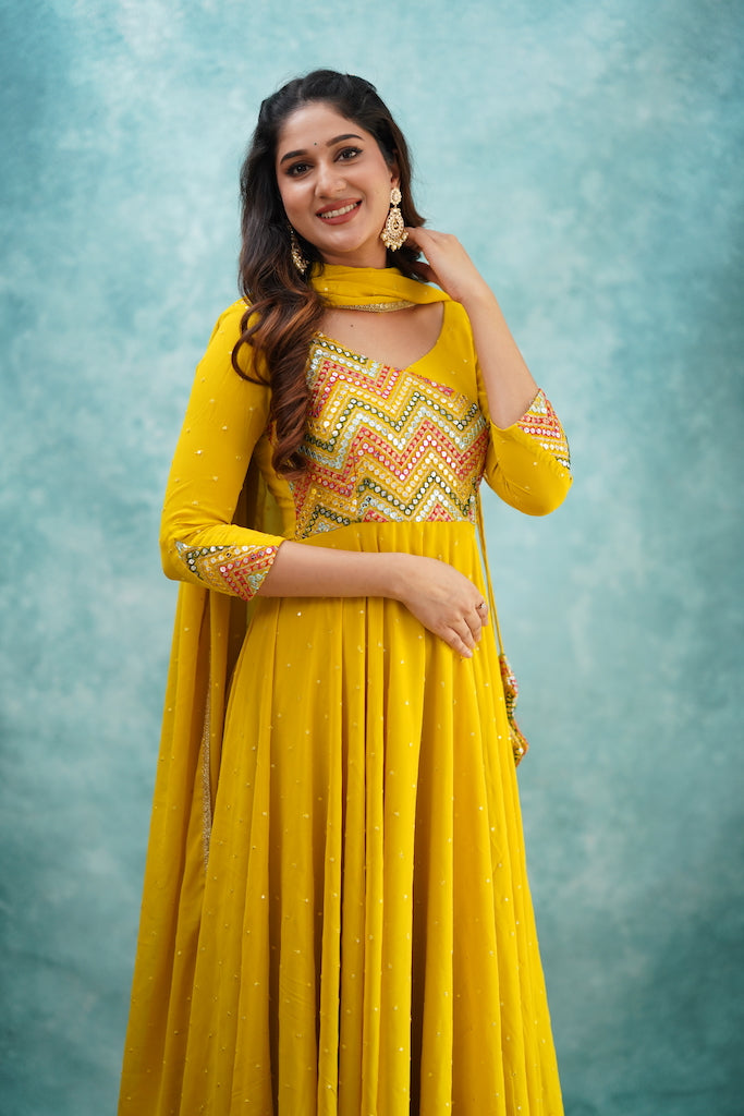 EXP - Zaara - Yellow Anarkali