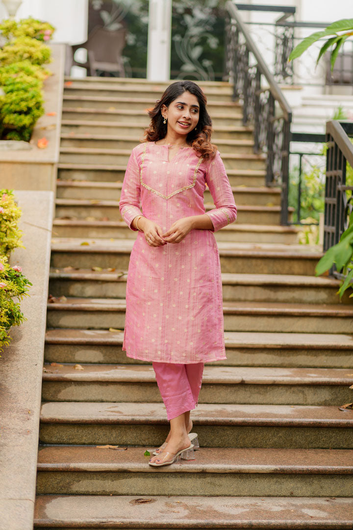 EXP - Saindhavi Pink Kurti Set