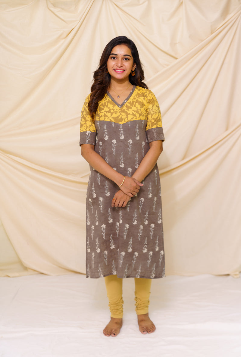 Yazhini Grey and Mustard