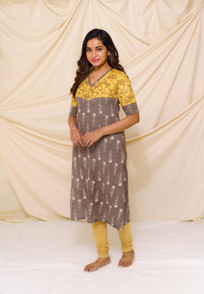 Yazhini Grey and Mustard