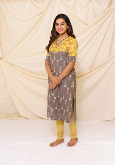 Yazhini Grey and Mustard