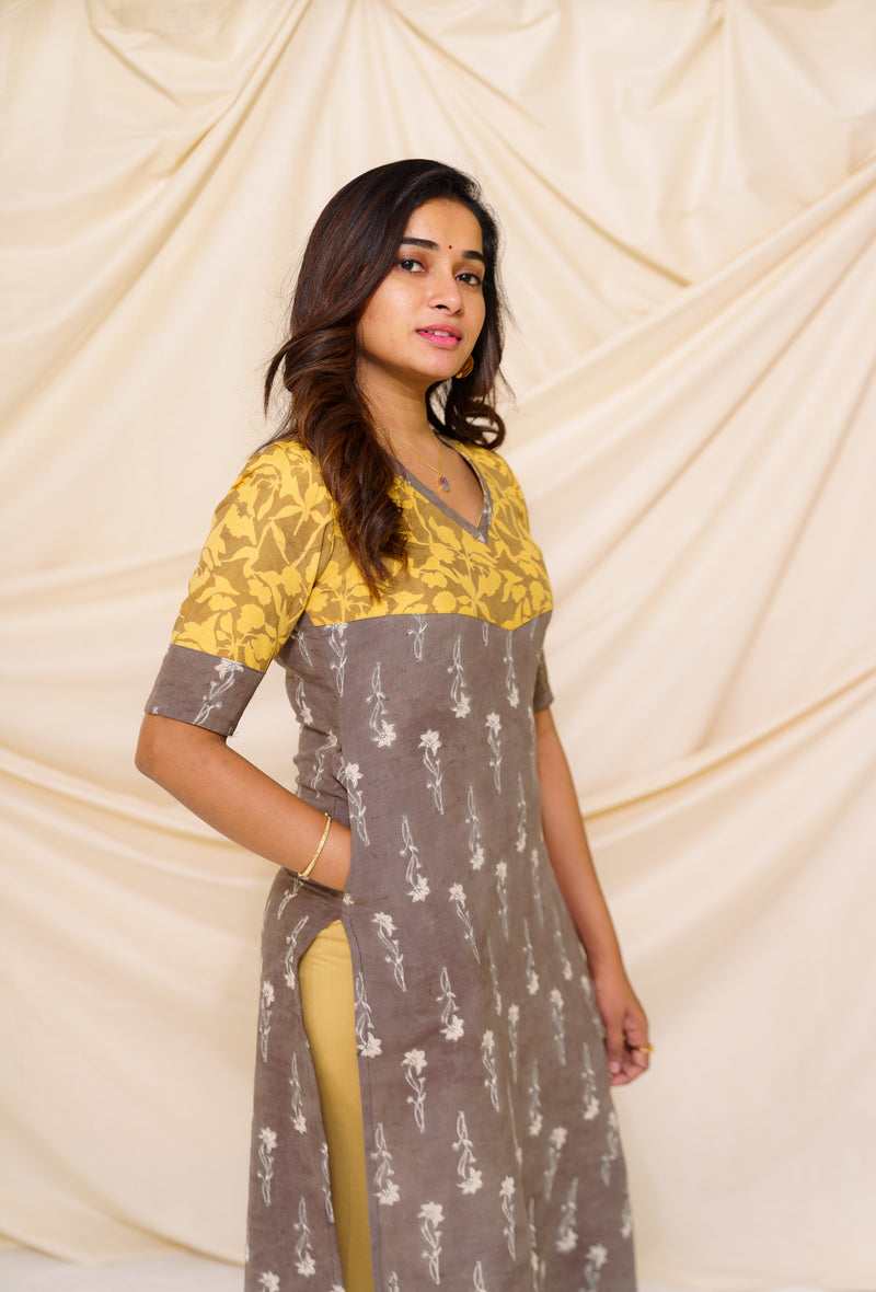 Yazhini Grey and Mustard