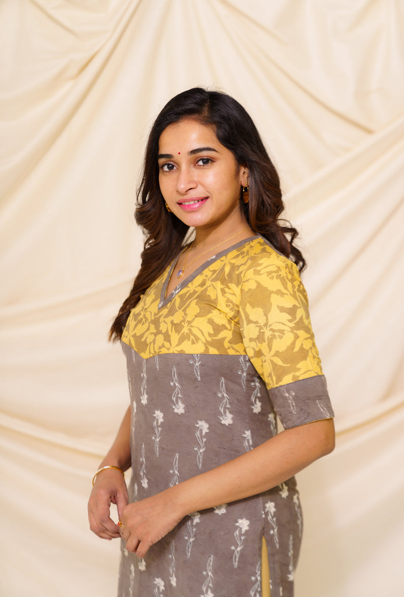 Yazhini Grey and Mustard