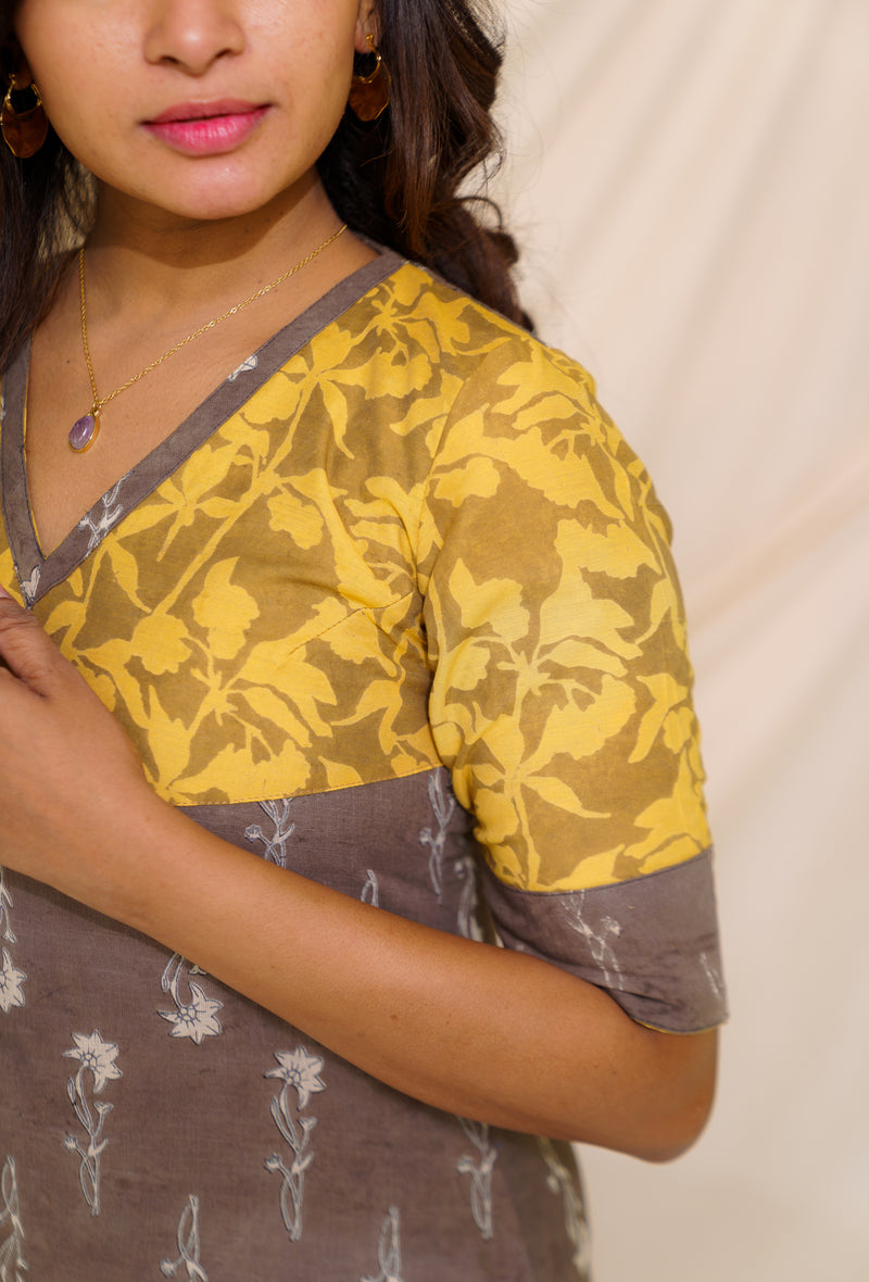 Yazhini Grey and Mustard