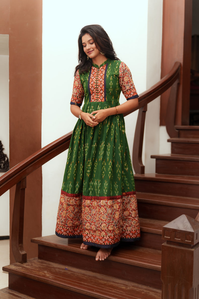 Swasti Green Ikat Dress