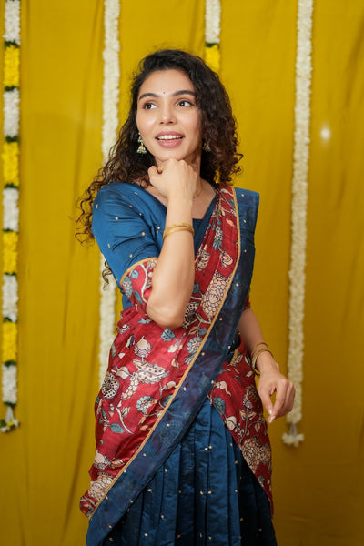 Manaswini Teal Lehenga Set