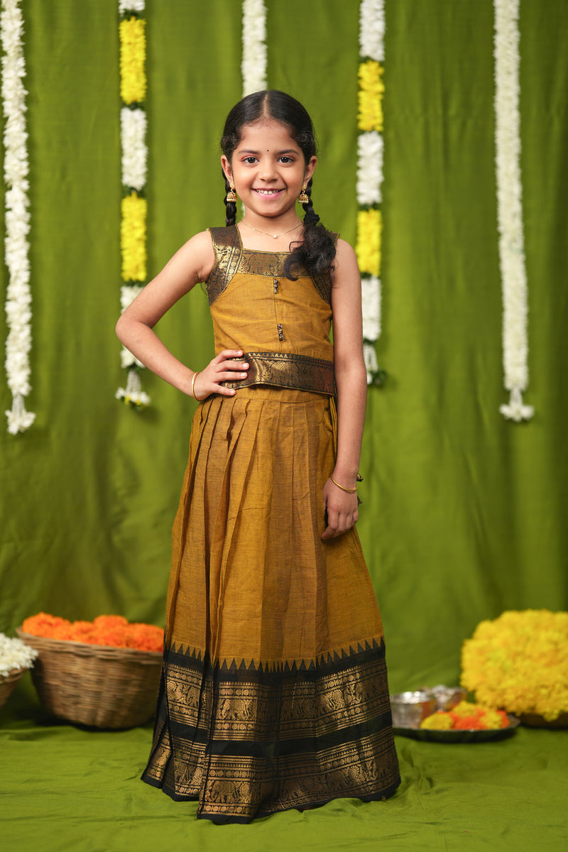 Prisha Mustard Lehenga Mini