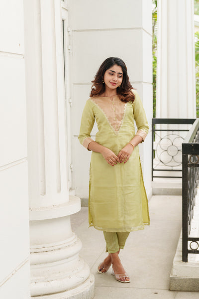 Abinaya Mint Green Kurti Set