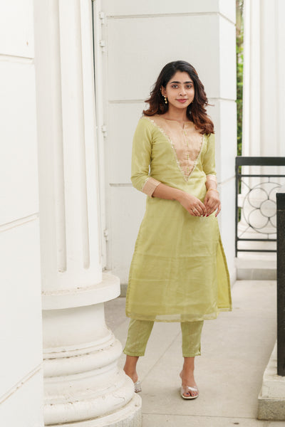 Abinaya Mint Green Kurti Set