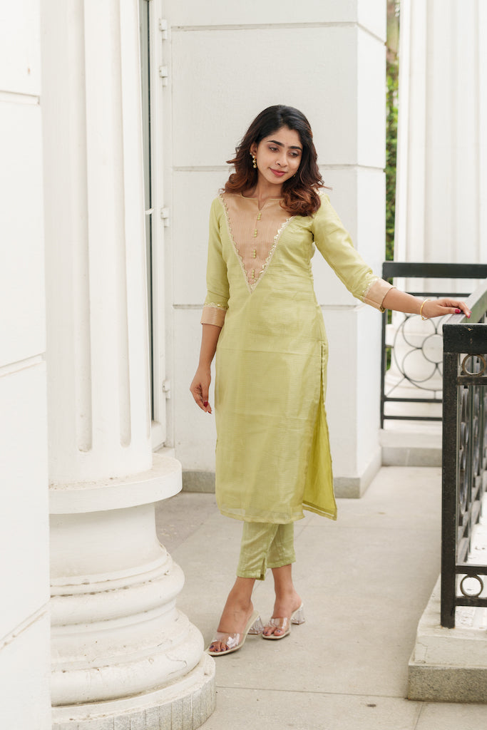 Abinaya Mint Green Kurti Set