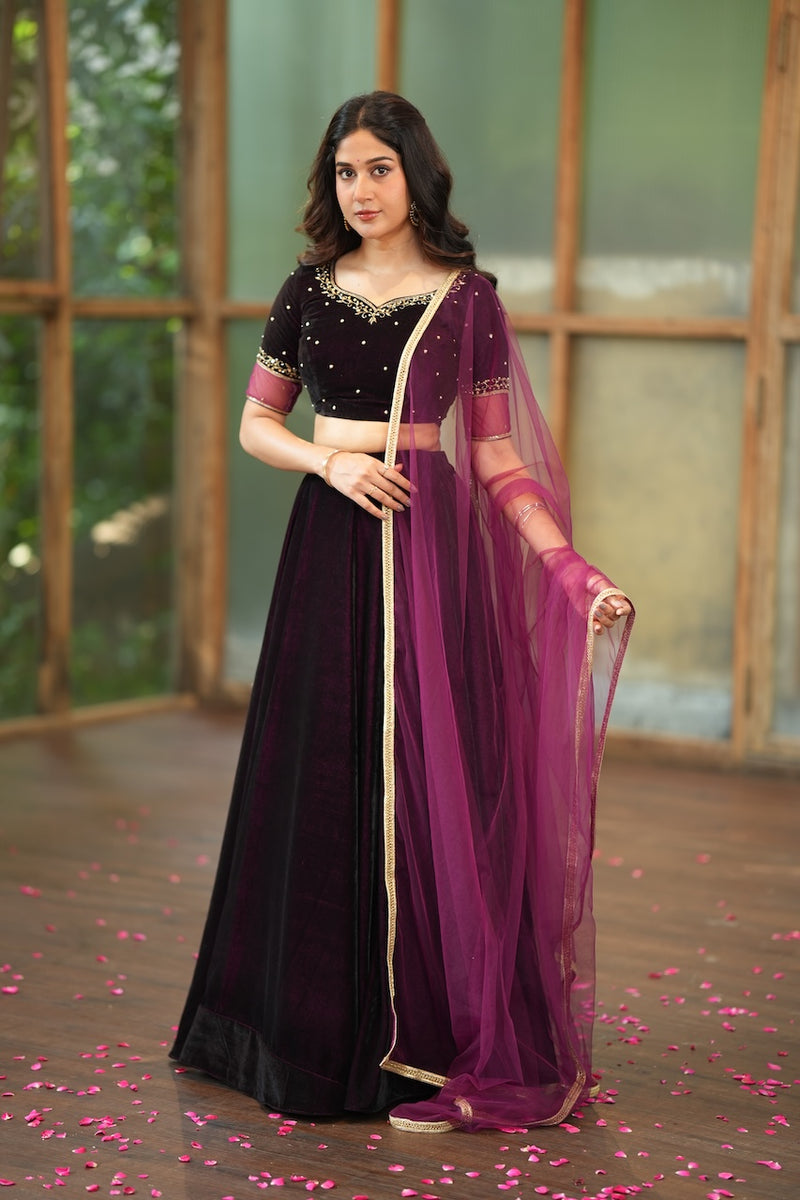 AALYA Velvet Lehenga