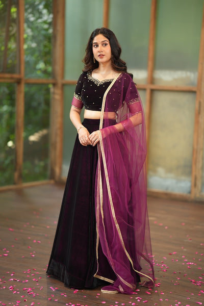 AALYA Velvet Lehenga