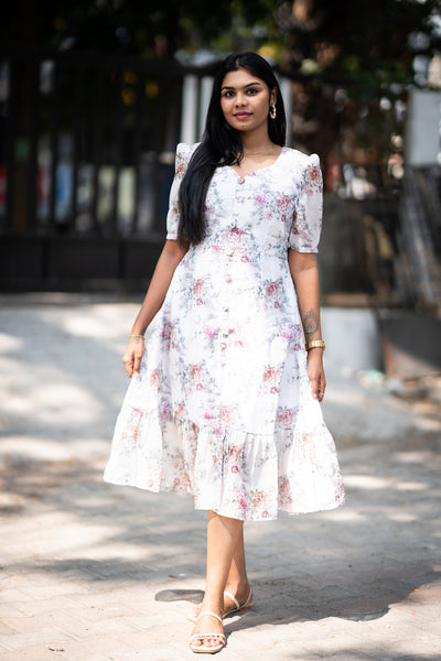 Gizia - Floral White Dress