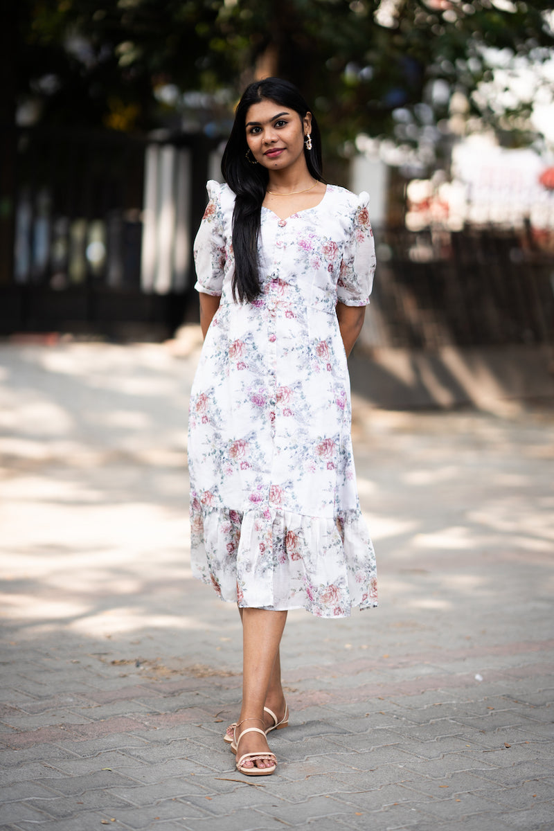 Gizia - Floral White Dress