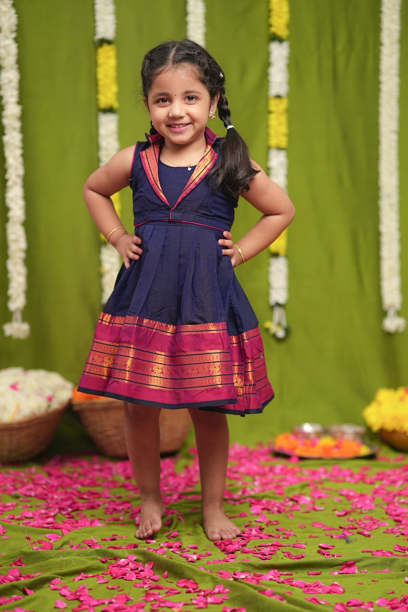Jayanti Blue Frock Mini