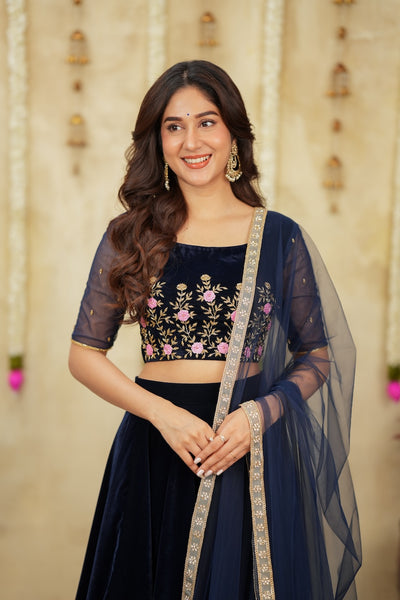 NAVYA Velvet Lehenga