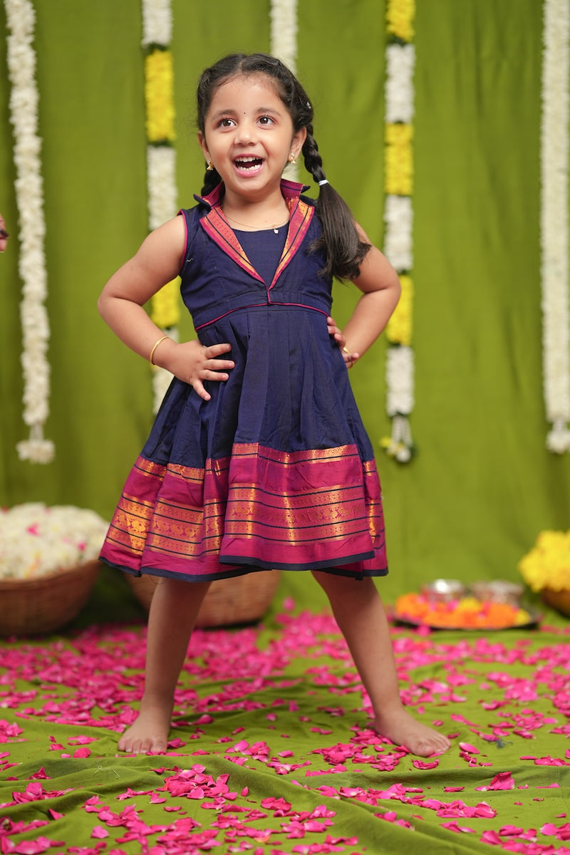 Jayanti Blue Frock Mini