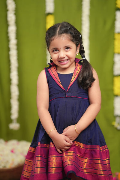 Jayanti Blue Frock Mini