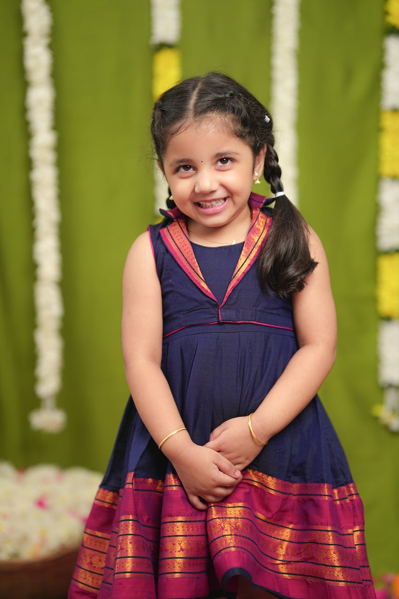 Jayanti Blue Frock Mini