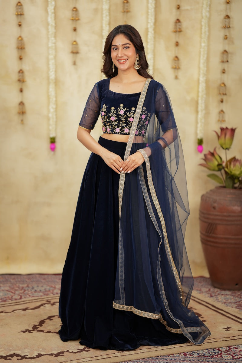 NAVYA Velvet Lehenga