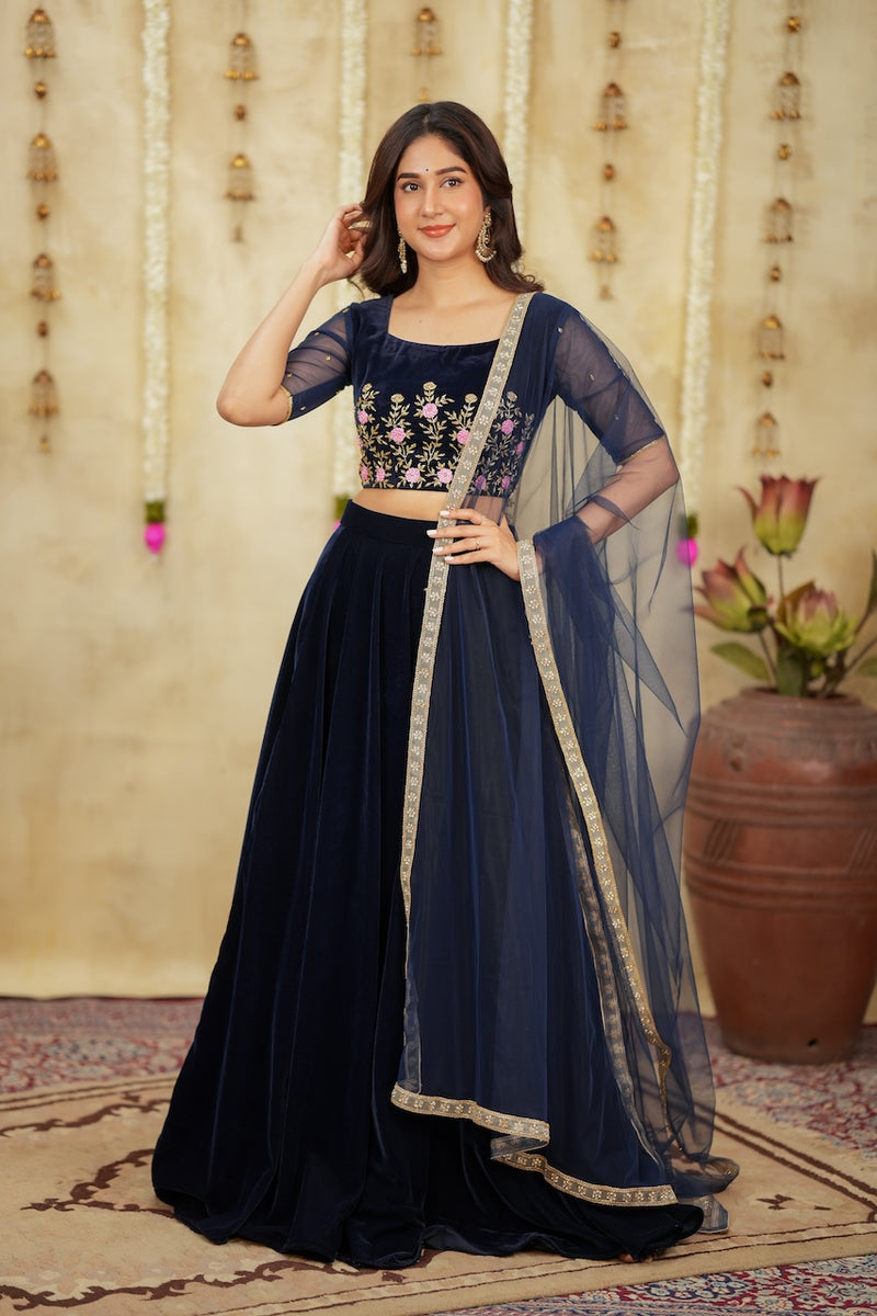 NAVYA Velvet Lehenga